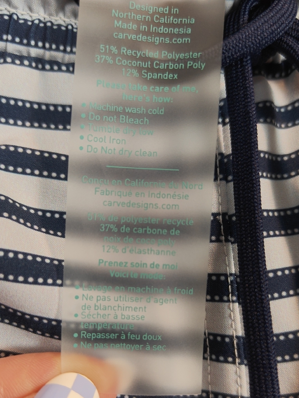 CARVE Designs Bali Board Shorts Navy Stripe Size Small - Picture 3 of 16